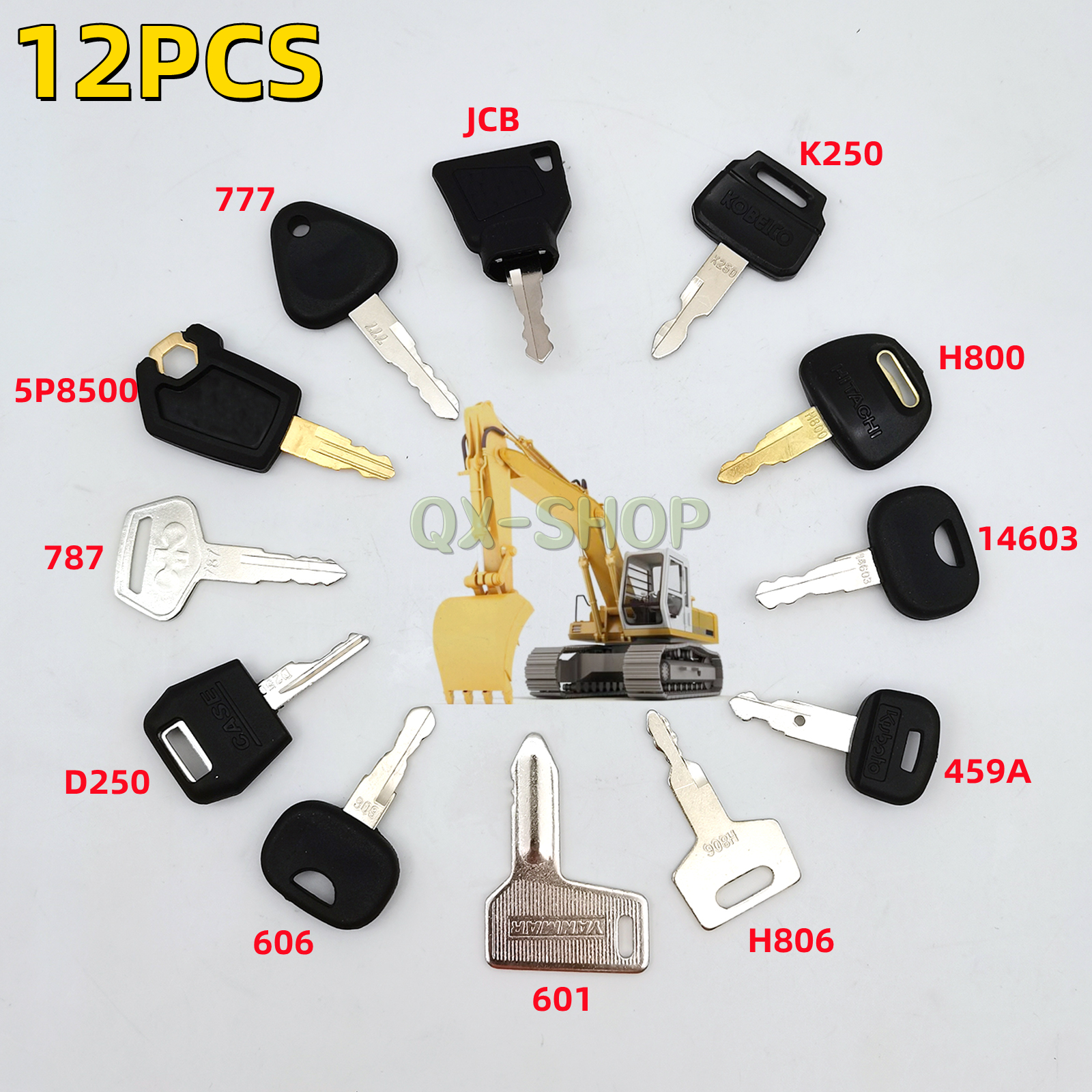 Heavy Equipment Bobcat - 12 type doorlock lgnition Key For