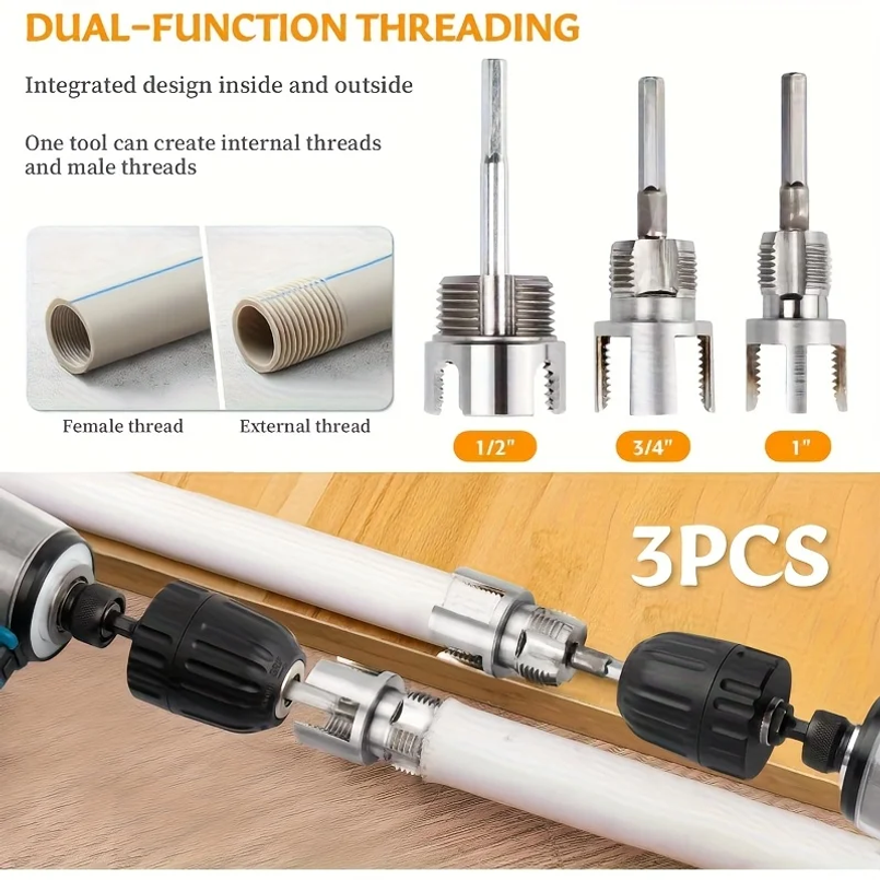 3pcs Heavy-Duty PVC/Plastic Pi - Pipe Threading Machine ulasan dan harga